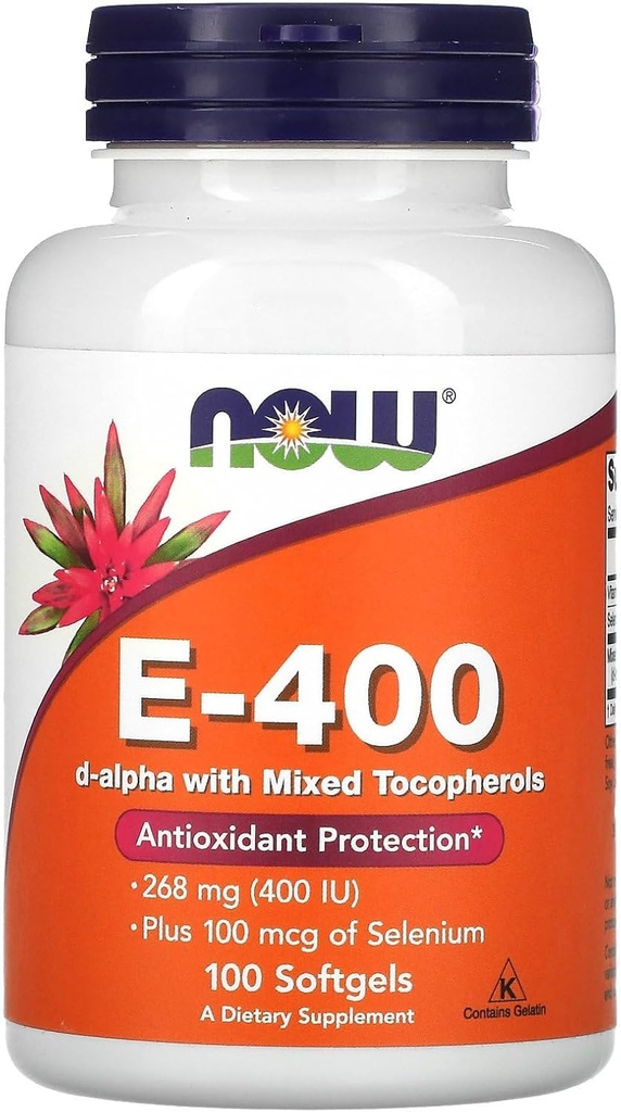 Now Foods E-400 D-Alpha z mešanimi tokoferoli, 268 mg (400 IU), 100 softgels
