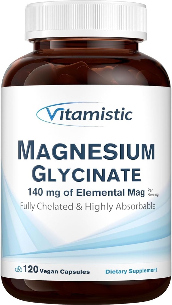 Magnezijev glicinat, keliran, zelo biorazpoložljiv, popolnoma reaktiven in ne-Buffered, Nežen na želodcu, 140 mg elementarni magnezij, za spanje, kosti, ne-GSO, 120 Veganske kape
