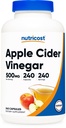 Nutricost Apple Cider Vinegar Kapsule 500mg, 240 Vegetarijanske Kapsule - naravne, vegetarijanske, GMP, ne-GMO in gluten brezplačno