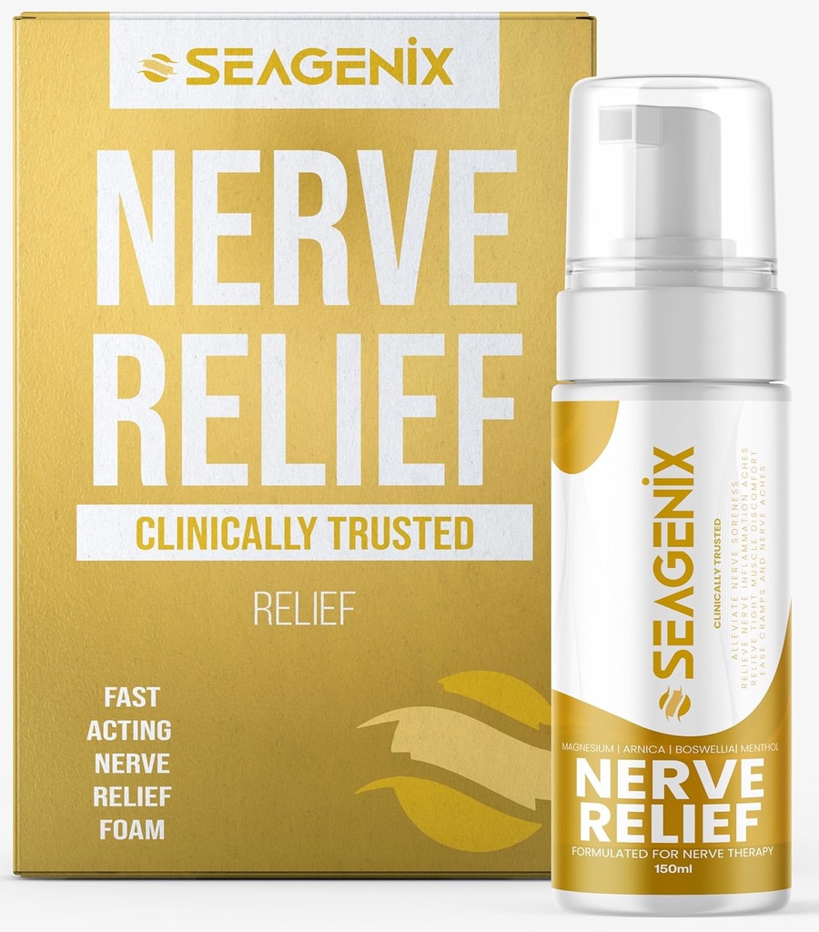Nerve Relief Muscle Foam - Nerve Spray Magnezij - Arnica - Boswellia - Mentol Formula - Živčne in mišične Relief – Hitro delovanje z magnezijevim sulfatom - 150 ml - 1 Število