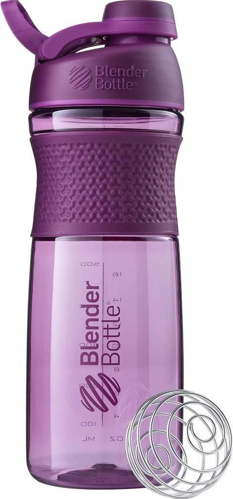 BlenderBottle SportMixer Shaker steklenica kot nalašč za beljakovinske Shake in Pred vadbo, 28-Ounce, Plum