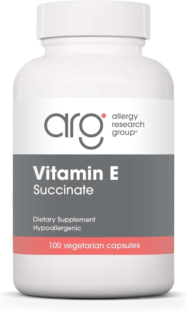 Alergija Raziskovalna skupina Vitamin E Sukcinat Dodatek - za moške in ženske, 400 i.e. D-Alfa-Tokoferil, antioksidant, vegetarijanske kapsule - 100 Število