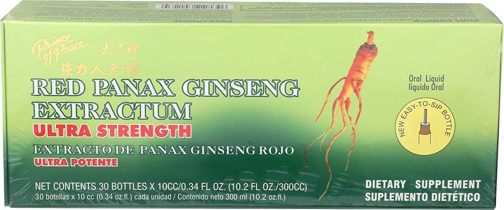 Princ miru Red Panax Ginseng ekstraktum Ultra moč, 2 Pack - 60 steklenice, 0.34 fl. oz. vsak – povečanje možganov