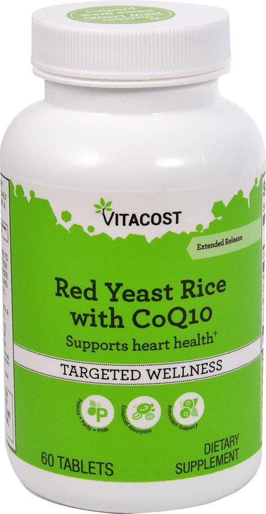 Vitacost Rdeči Kvas Riž 1200 mg z CoQ10 - razširjena sprostitev - 60 tablet