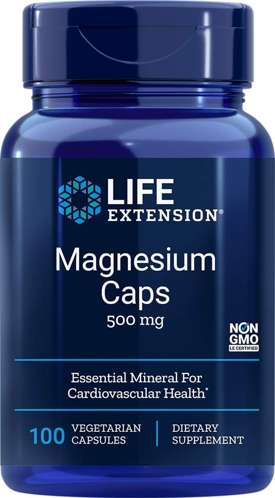 Podaljšek življenja Magnezij kapsule 500 mg, 100-Count