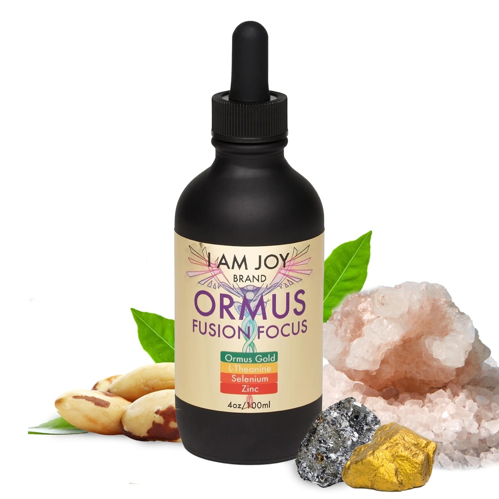 Sem Joy co. Ormus monoatomsko zlato, L-teanin, selen, cink za pineal Gland Detox, Lucid Dreaming, Kundalini Podpora, Nevrološka moč Fusion Focus 4oz