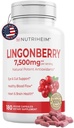 Lingonberry Powder 7500mg za sečni trakt, krvni obtok, Gut Health, Eye Health, Antioksidant Podpora - Pure 5:1 Razmerje & 180 Veggie kapsule - ne-GMO, Gluten-free, Vegan-prijateljski dodatek