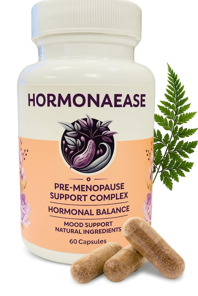 HormonaEase ženske Wellness dodatek – Vegansko Hormonal Balance, Mood & Energy Podpora z Maca Root & Dong Quai