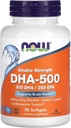 NOW Foods Supplements, DHA-500 z 250 EPA, molekulsko destilirana, Podpira zdravje možganov*, 90 Softgels