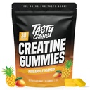 TASTY GAINS Kreatin Gummies - 90g kreatin monohidrat - Delovni dodatki - Gradite mišice & Boost moč za moške in ženske - Izdelano v ZDA - Non GSO - Vegan prijazno (Velika, Ananas Mango)