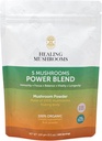 5 Gobe Moč Bland, Organski prah z levi Mane, Reishi, Cordyceps, Turčija rep, Chaga. 100 gramov