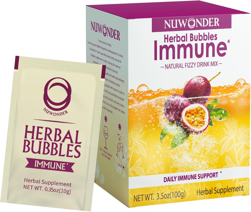 Imunski ojačevalec Fizzy Drink Mix Zeliščni dodatek izdelan z Astragalus, Ginger, Jujube, Atractylodes, Passion Fruit, No Umetni, 10packs (ekstra 1 vrečke)