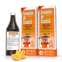 Emulsión de Escocia Cod Jetra Oil Complex z vitamini A, D, E, B1 - Natural Orange Flavor prehransko dopolnilo za imuno podporo in zdravje kosti - Essential Omega 3 ribje olje - 6.5 oz (2-Pack)