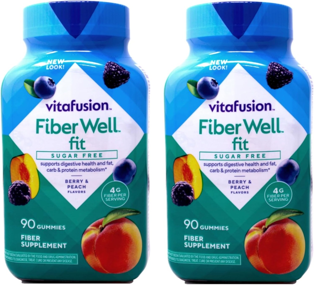 Vitafusion Fiber Well Fit Sugar Free Gumies - 90 ct, pakiranje po 2