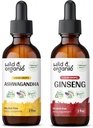 Wild & Organic Ashwagandha Tinkture 4 fl oz & ginseng Tinkture 4 fl oz
