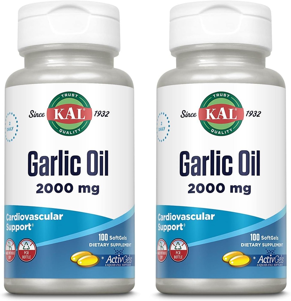 KAL Česnovo olje 2000 Softgels, 100 Štetje
