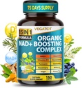 VEGATOT NAD+ Boosting Complex - NAD dopolnila za ženske in moške 15-v-1 Formula z Resveratrol kurkuma Quercetin Rosemary borovnice čaj