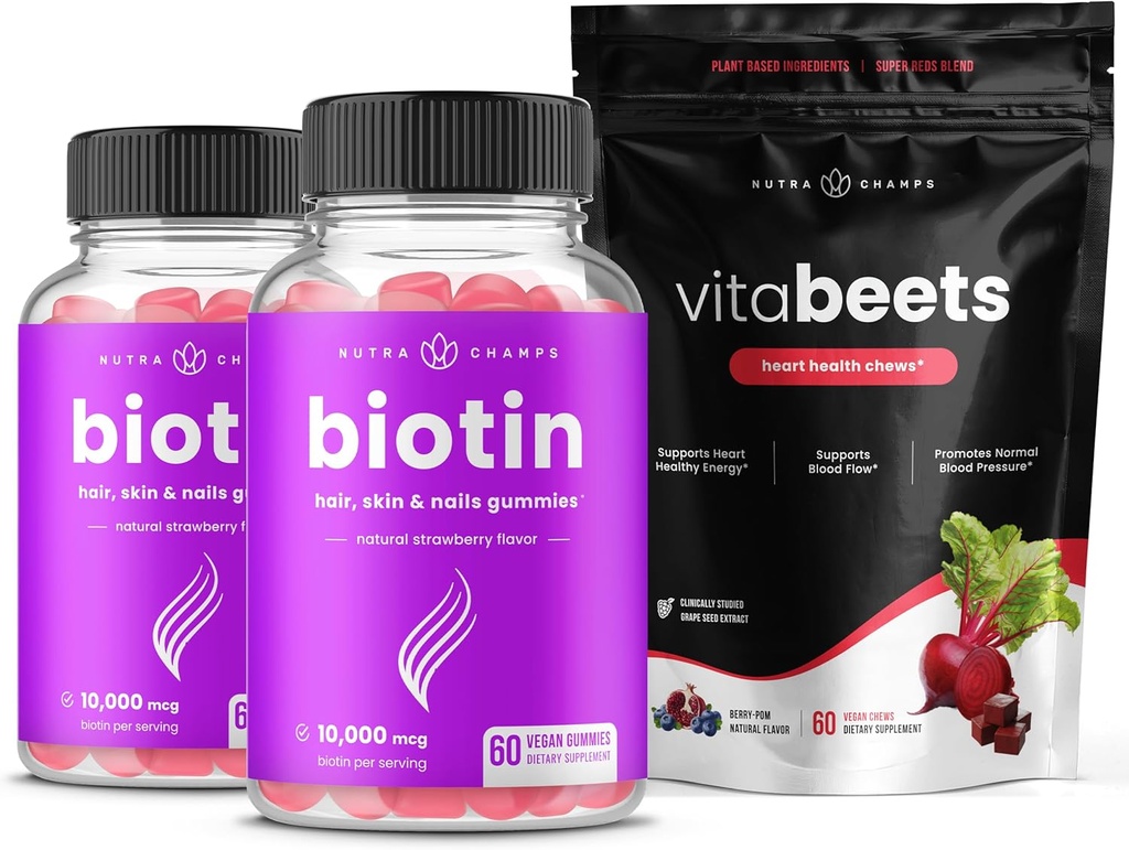 NutraChamps Biotin Gummies 2 paket in pesa Chews paket