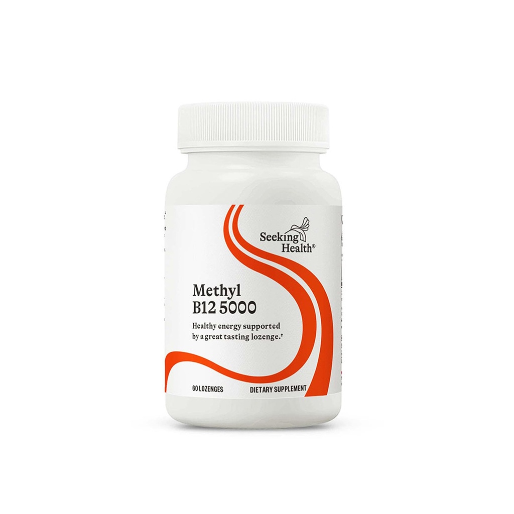 Iskanje zdravja Metil B12 5000, 5000 μg B12 kot Adenosylkobalamin in Metilkobalamin, Močna formula podpira zdravo presnovo, metilacijo, kognitivno zdravje, vegan in vegetarijanec (60 lozenges)*