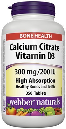 Webber Naturals Kalcijev citrat Vitamin D3, 300 mg / 200 i. e.