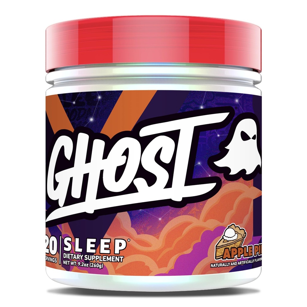 GHOST Sleep dietary dodatek, Apple Pie - recovery & počitek s premijskimi sestavinami, vključno z Melatonin, Colostrum & Ashwagandha - Podpira kakovost spanja - Gluten-free & Sugar-free