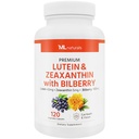 ML Naturals Premium Lutein & Zeaksantin z borovnico 120 Zelenjavne kapsule. Lutein 40 mg, Zeaksantin 5 mg in borovnica 100 mg. Premium Quality. Zdrave oči in vid, NSF-Certified in cGMP- Compliant