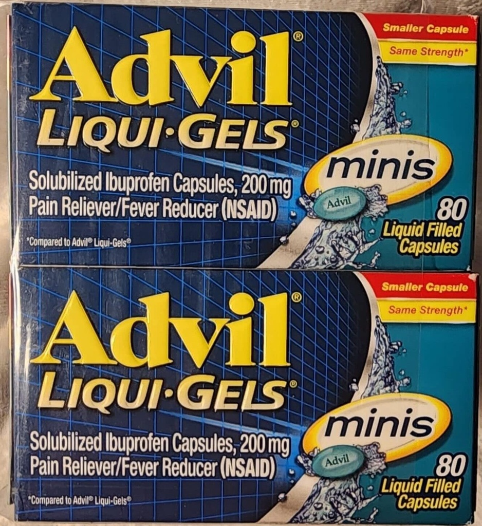 Advil Liqui-Gels Minis, 80 kapsul na steklenico (3 steklenice)