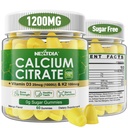 Kalcijev citrat Gumies 1200mg z vitaminom D3 K2, žvečljivi kalcijevi dodatki za ženske in moške, visoka moč podpora B0ne, Te*th, moč in imuno zdravje, mangov okus, ne-GMO, sladkor brez, 120 Cts