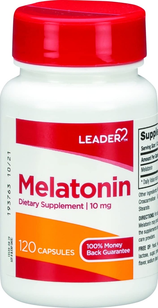 Vodja Melatonin 10MG Kapsule 120 Ct. Max Jakost Pomoč za spanje za nespečnost