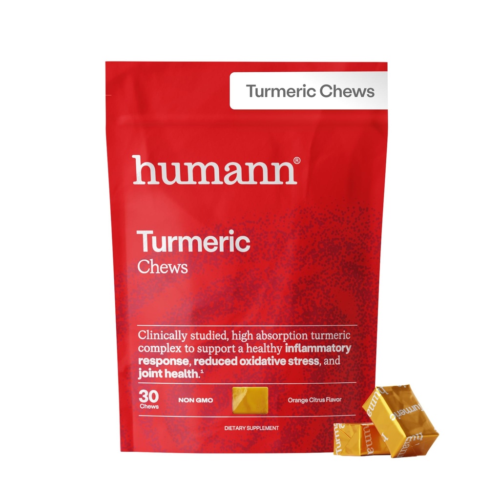 HumanN Turmeric Chews Supplement – klinično Študirana visoka absorpcija Curcumin Complex - Orange Citrus Flavor – iz SuperBeets Makers – Skupno zdravje – 30 Count