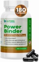 Mešanica LaPura Power Binder – Detox & Cleanse z aktivnim ogljem, organski klorid v prahu in spolzka Elm Extract – pomaga blažiti plin in napenjanje – spodbuja naravno razstrupljanje - 180 kapsul