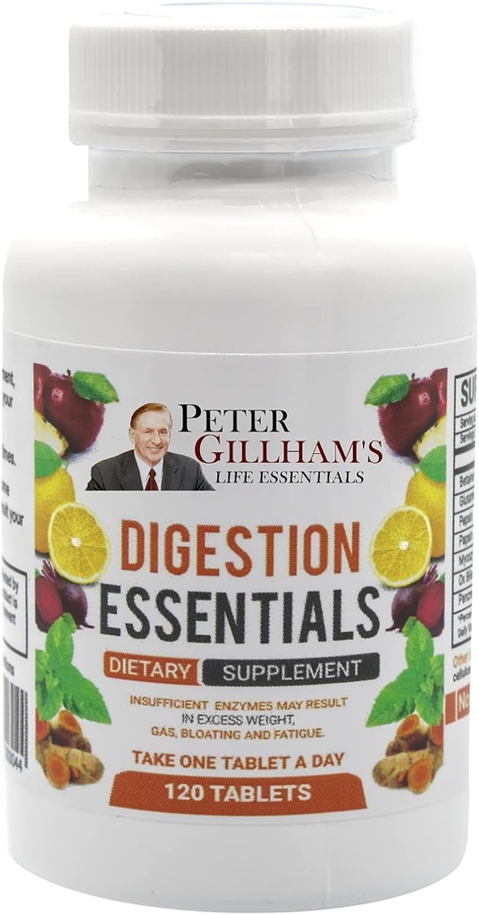 Življenje Petra Gillhama Essentials Digestive Encimi za plin, zaprtje, Zdrav sistem. Gluten in soja prosta. Izdelano v ZDA (Packaging May Vary)