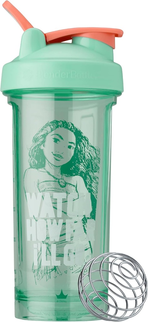 BlenderBottle Disney Princess Shaker Steklenička Pro serije, Kot nalašč za proteinske Shake in Pred vadbo, 28-Ounce, Oglejte si, kako daleč bom šel, Moana