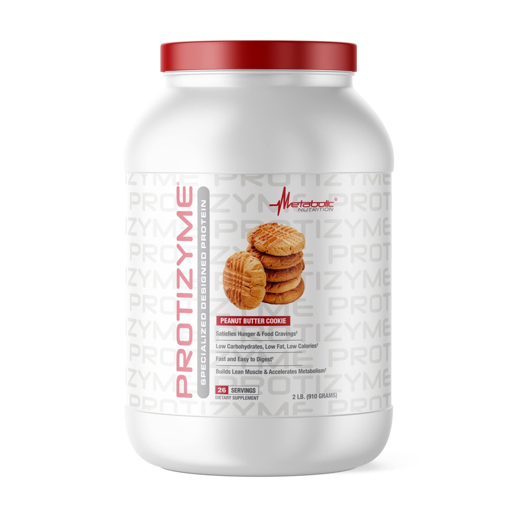 Presnovna prehrana, Protizyme, 100% sirotkini proteini v prahu, visoke beljakovine, nizke vsebnosti ogljikovih hidratov, nizko vsebnost maščob z digestivnimi encimi, 24 Esencialni vitamini in minerali, Peanut Butter Cookie, 2 funta