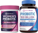 Zdravnikovi recepti Ženske probiotike & probiotiki 100 milijard CFUs Bundle, vaginalno in urinarno zdravje, Prebavni Comfort za moške in ženske, Rokavice Stable, Zamujena sprostitev