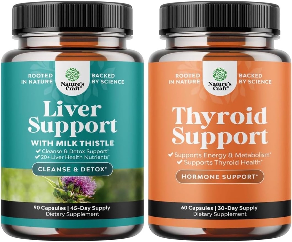 Sveženj za čiščenje jeter Detox in popravila - Silymarin mleko Thistle Dandelion koren, Beetroot & Artichoke Extract & Podpora ščitnice - L Tirozin, Bladderwrack, Selenium & Ashwagandha za Hormone Balance