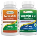 Najboljše naravno kokosovo olje 1000 mg in vitamin B2 (riboflavin) 100 mg