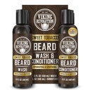 Viking Revolution Beard Wash and Beard conditioner za moške z arganovim oljem in Jojoba olje - Beard Mehčalec in okrepčevalnik bradatega bradec šampon in balzam z Brada olje (5oz, Sweet Tobacco)