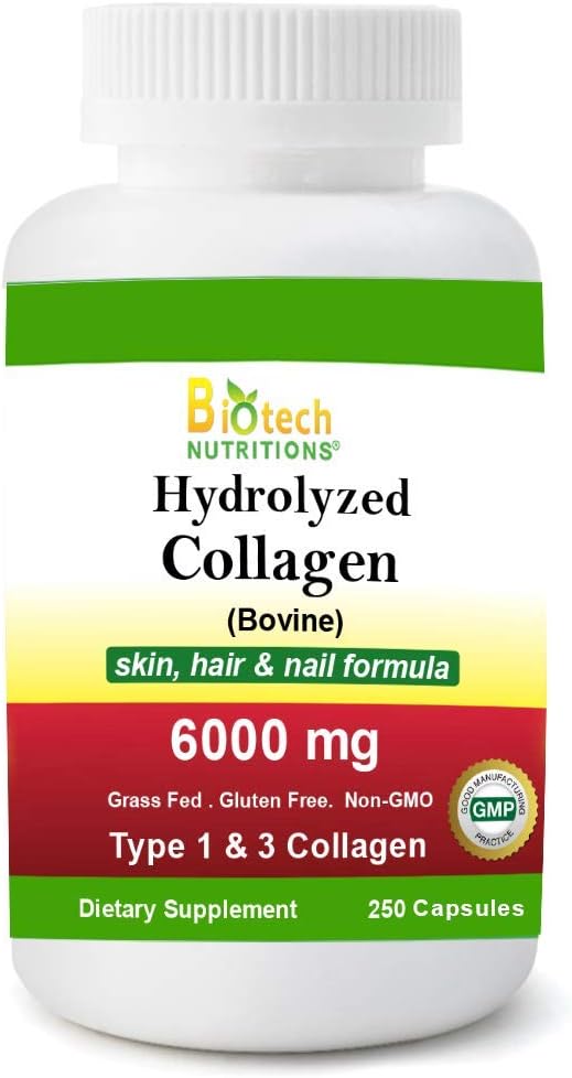 Hidrolizirano kologensko govedo tipa 1 in 3 6000 mg Serviranje 250 tablet brez glutena brez glutena