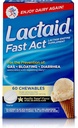 Lactaid Fast Act Laktoza Intoleranca Žvečilni žvečilni izdelki z encimi laktaze, Vanilla Twist, 60 Pks 1-ct.