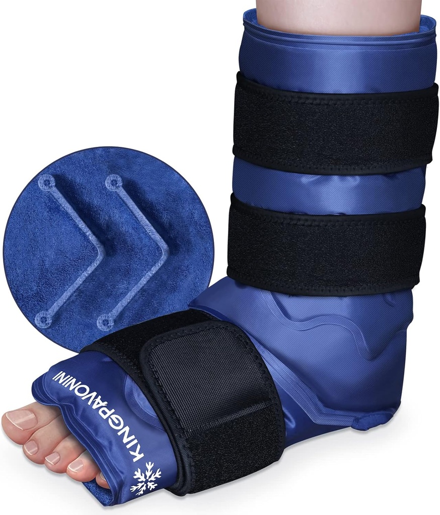 XXL Ledeni ovoj za poškodbe stopal, polnega pokrova Ledeni ovoj, Gel Ledeni paketi, ki se lahko ponovno uporabijo za Plantar Fasciitis, Ahil Tendonitis, Sprained Angles in Heels, Fibularne poškodbe, Modra