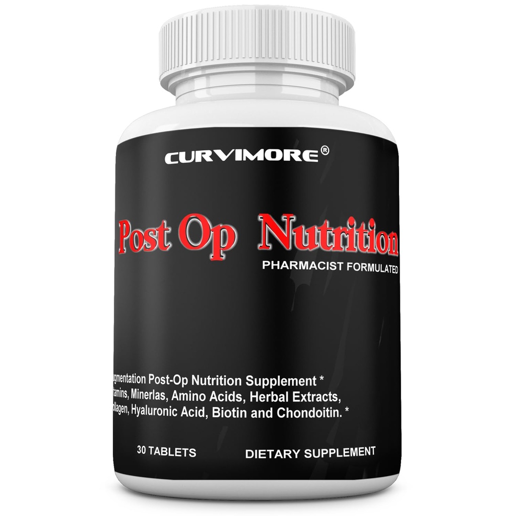 Post OP Nutrition Pills Pre & Post Op Support. Aids Recovery čas in zmanjšanje brazgotine in rane formacije. Podpirajte Brazgotince in zdravljenje kože. »Ne krema za brazgotine« 30 tablet