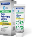 Globe Pain Relading Cream Plus 4% Lidokain, maksimalna moč Numbing Relief, hitro delujoča topična terapija za bolečine v mišicah, bolečine v sklepih, bolečine v hrbtu, bolečine v vratu, bolečine v vratu, sprains & spazems, neokusno, 3oz