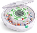 Live Fine 28-dnevne avtomatske tablete Dispenser Frosted Lid z nadgrajen LCD zaslon in ključavnico, zvok in luč za recepte, zdravila, vitamini, dodatki in več