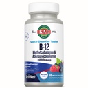 KAL Vitamin B12 Metilkobalamin in Adenosylkobalamin 2000 mcg ActivMelt, B12 energijske dodatke, Presnova, Živci, Podpora rdečih krvnih celic, Visoka absorpcija, Naravni Berry, 60 Serv, 60 Mikro tablete