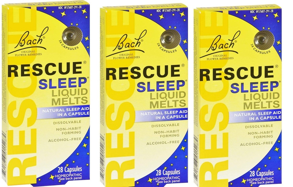 Bach Rescue Sleep Liquid Taline, Razrešljive kapsule 28 ea (pakiranje po 3 )