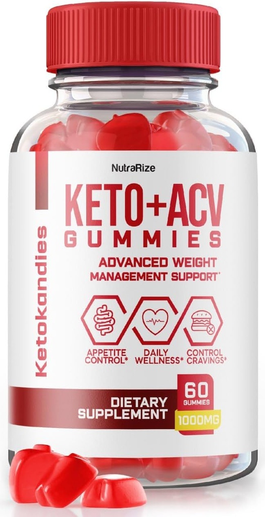 NutraRize KetoKandies Keto+ACV Gumije za hujšanje, maksimalna moč dodatek, Gomitas Komentarji (60 Gumies)