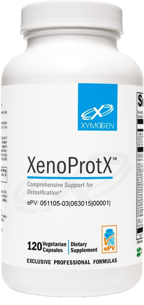 XYMOGEN XenoProtX - podpira zdravo estrogensko presnovo + zdravilo Xenoestrogens Detox - DIM, NAC, kalcijev D-glukarat + fitonutrienti dopolnila za podporo jetrnemu detoksu + zdravju jeter (120 kapsul)