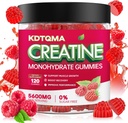 Kreatin monohidrat Gumiji za moške in ženske 120 CT - 5600 mg kreatin monohidrata na serviranje, žvečljivi kreatin monohidrat za podporo mišic in povečanje energije, sladkor brez, vegan (Raspberry Flavor)