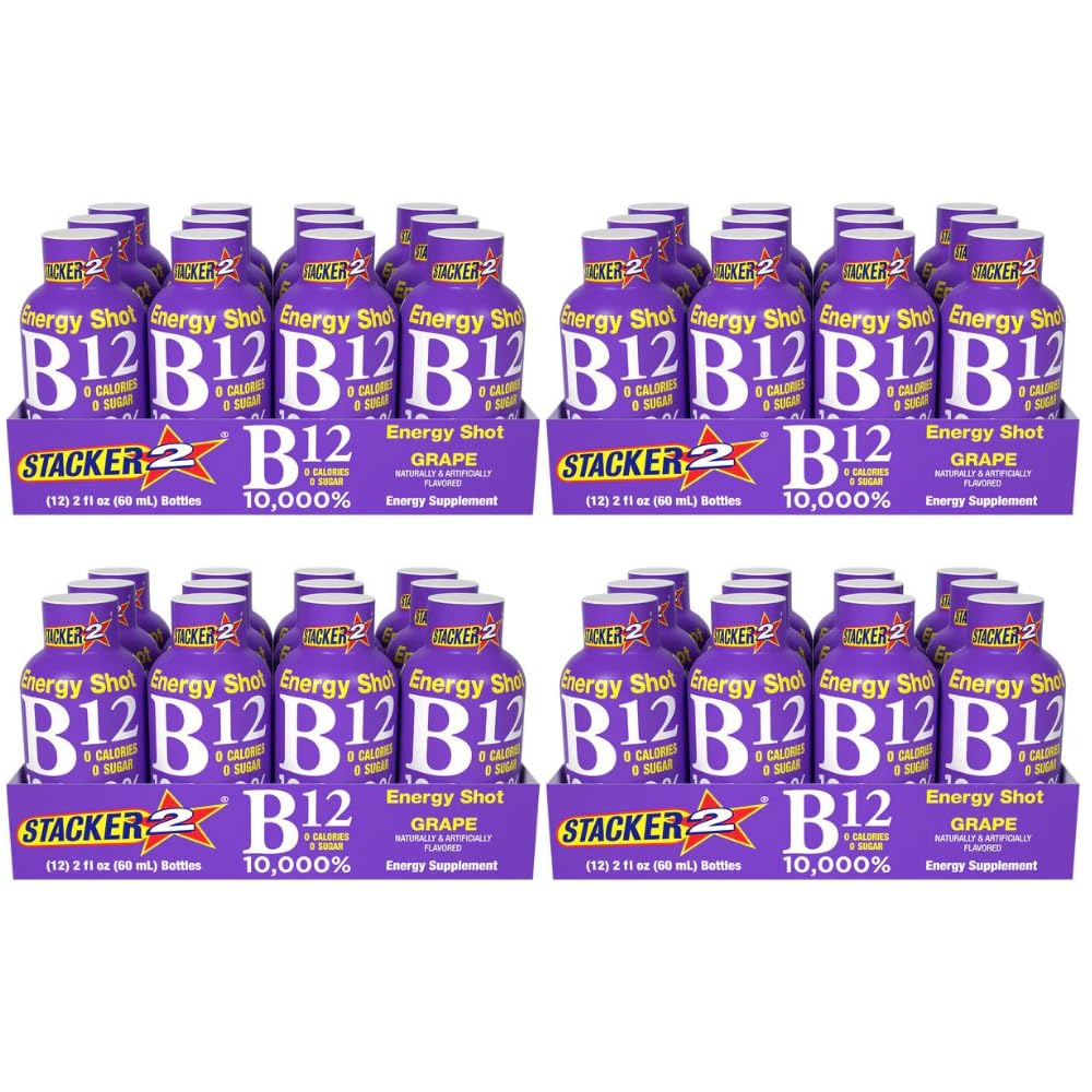 Stacker 2 Grozd B12 Energy Shot, 2oz (Pack of 48)